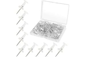 Inlefen 100pcs/box Boxed Transparent Nail Photo Wall Nail Big Head Nail Pin Thumb Tacks Office Accessory Binding Supplies