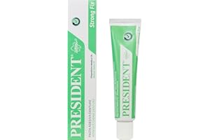 President PASTA ADESIVA DENTURE. Fissaggio Forte della dentiera, Presa Rapida, Adesione duratura. Evita infiltrazioni di cibo, infiammazioni e alito cattivo - 20 grammi