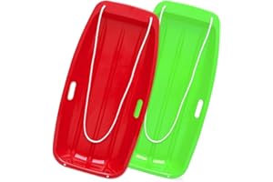 ‎DIKI DIKI Bob Schlitten für Kinder Erwachsene (2 Sets), Schneeschlitten Kunststoffrodel zum Rodeln mit Handgriffe, Reibungsloser und Sicherer, Leicht und Langlebig für Schnee, Gras, Sanddünen