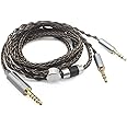 Youkamoo 4.4mm Cable Compatible for Hifiman HE4XX, HE-400i Headphones 8 Core Braided Silver Plated Replacement Audio Upgrade Cable (4.4mm to Dual 3.5mm Male Version)
