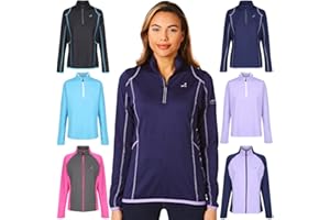 Under Par Women’s Zip Neck Sweater Jumper Breathable Moisture Wicking Ladies Golf Mid Layer Top