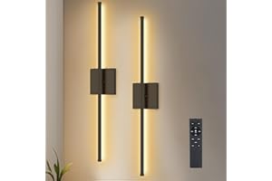 JACKYLED Battery Operated Wall Lights, 10000mAh USB-C Rechargeable Wall Lights with Remote & Touch Control, Cordless Wall Light 3 Color, Dimmable, 330° Rotation Magnetic Mount 2 Pcs(Black)