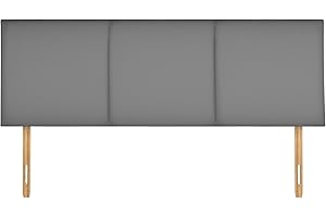 SANA SLEEP Chelsea Naples Suede HeadBoard - Luxury 20" Upholstered Design for Divan Beds - Multiple Fabric Options for Bedroom and Hotel Furniture - 5FT King Size- Grey