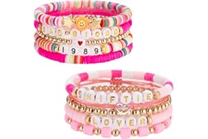 GWAWG 10PCS Taylor Bracelets Jewellery,1989 Swiftie Bracelet Inspired Bracelets Gifts Bracelets,Singer Girl Bracelets,Friendship Bracelets For Women Teenager Girls Preppy Stacking Bracelets Colorful