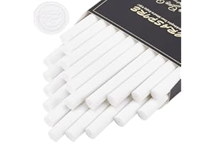 CRASPIRE 20 pieza de Varillas de Cera para Sellado de Pistola de Pegamento de 11 mm para Sello de Cera Vintage Y Tarjetas de Invitación con Letras, Botella de Vino, Paquete de Regalo (Blanco Marfil)