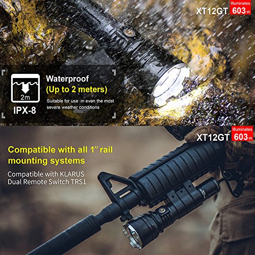Klarus xt12gt magnetic-charging verlängert Reichweite Tactical Taschenlampe 603 M CREE LED xhp35 Hi D4 1600 Lumen Taschenlampe mit 3600 mAh Akku und thenines USB-Light - 9