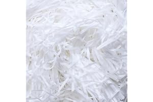 AGOBUHE White Shredded Tissue Paper for Gift Boxes & Hampers, 100g Soft Hamper Filling and Packaging Filler, Shreds Stuffing Paper Suitable Party Baby Shower Graduation Housewarming ect