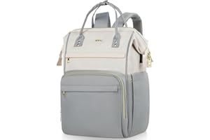 RJEU Plecak na laptopa Kobiety 15,6 cala, damski plecak Torba do pracy Kabina podróżna, inteligentny plecak szkolny dla dziewczynek torba na uczelnię do biura uniwersytet Dojazdy, szary beżowy