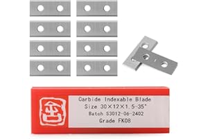 HOZLY Lot de 10 lames réversibles interchangeables en carbure de tungstène de 1,5 mm d'épaisseur, 2 bords de coupe, 30 x 12 x 1,5 mm, pour fraises à affleurer (lames réversibles)