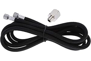 Jeffergarden Braided Airbrush Hose 1.8M EVA Braided Airbrush Hose Air Tube 1/8"-1/4" Adaptor Fitting Ends Coupling