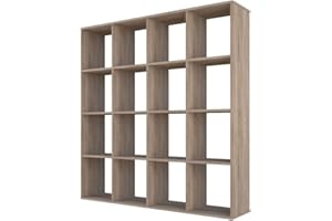 Polini Home Separador de ambientes estantería estantería Roble 16 Compartimentos, 1695.68