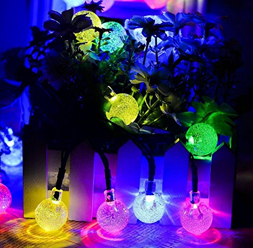 Preisvergleich Produktbild Fletion Weihnachten 30 LED Kugel Lichterketten Solarbetriebene Schnur-Licht,4.8M Farbige Dekorative Wasserdichte Lichterkette für Patio Gardens Haus Yard Beleuchtung(Multicolor)