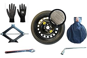 D'ANGELO 1988 Kit rueda de repuesto de 17" compatible con KIA SPORTAGE, HYUNDAI TUCSON, MAZDA CX-5, MITSUBISHI ECLIPSE CROSS con gata, llave y funda 135/90/R17