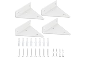 95STREET 4 Piezas Soportes de Estante Flotante, Escuadras para Estanterias de Pared Triangulares Invisibles, Soporte Estanteria Pared para Estante, Estantería(80 * 100)