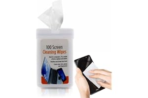 3HA HAHAHA Screen Wipes Heavy Duty Resealable Lid Container Streak Free For Computer Laptops TV Tablets Phone Mobile Phone Smartphones Keyboards General House Dusting Accessories Tub12x7.3cm(100PK)