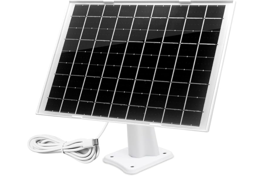 GENBOLT Solar Panel Waterproof, Works with Surveillance Cameras on Rechargeable Battery, 7W/5V with 2M USB Cable, Supports Continuous Power for The Camera