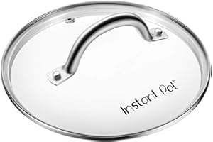 Instant Pot - Tapa de vidrio templado para adaptarse a ollas de presión eléctrica de 5 a 6 litros Tapa de cristal 6 litros Tempered Glass With Stainless Steel Rim and Handle