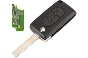 KUYUANSU HCA / Hu83 2 Botones 3 Botones Llave de Coche remota para Peugeot 307 3008 308 408 para Citroen C2 C3 C4 C5 C6 C8 433MHz PCF7941 ID46 CE0536 Llavero abatible con batería (3B)