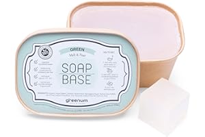 GREENUM GIFTS OF NATURE Base per sapone trasparente 1000g | Base per sapone fai da te 100% Vegano e in confezione ecologica | Sapone naturale senza SLS e SLES free | Sapone trasparente adatto a tutti i tipo di pelle