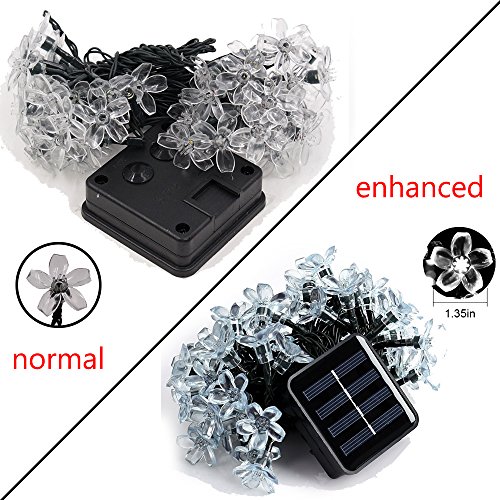 Kyson 50er LED Solar Lichterkette Blumen Garten Außen Lila 5 Meter, Solar Blüten Beleuchtung für Party, Weihnachten, Outdoor, Fest Deko usw. - 5