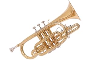 Odyssey OCR200 Debut 'Bb' Cornet Outfit with Deluxe Case & Accessory Kit - Instrument with Gold Lacquered Brass Body and Nickel Silver Valves - Ideal for Beginners and Professionals