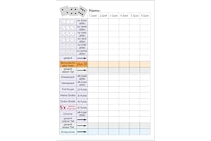 BEWEST 10 x Würfelblöcke Spieleblöcke Würfelblock Spieleblock DIN A5 je 50 Blatt, sind 500 Blatt