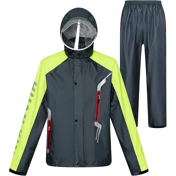 Traje De Lluvia Unisex De Alta Visibilidad – Chaqueta Y Pantalón, Resistente Al Viento Y Agua, Para Trabajo, Moto, Pesca O Golf