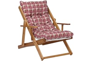 LIBEROSHOPPING Fauteuil Chaise longue RELAX inclinable 3 positions en bois pliant (Strike rouge)