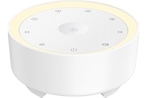 Kipcush White Noise Machine - 20 Soothing Sounds + 2 Customizable Shortcut Buttons, Warm Night Light | USB-Powered Sound Machine for Baby Sleep, 8H Timer, Touch Control for Nursery, Bedroom & Travel