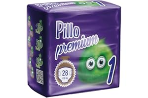 PILLO PREMIUM - Pannolini Taglia 1 - 112 Pannolini Neonato Offerta Convenienza - Newborn (2-5 kg), 4 Confezioni da 28 Pannolini - Pacco Scorta Mensile