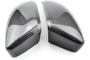LMYSUFI 1 par de fundas para espejo retrovisor de coche, cubierta para espejo retrovisor, estilo de carcasa de repuesto para V-W Beetle CC Eos Passat Scirocco (fibra de carbono)