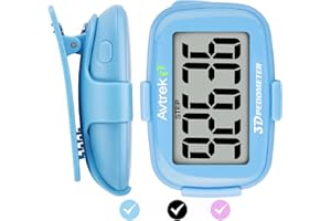 AVTREK Compteur de Pas 3D précis pour la Marche écran géant podomètre numérique pour la Course avec Affichage du Temps et rétroéclairage LED