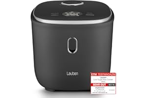 ‎LAUBEN Lauben Low Sugar Reiskocher Rice Cooker mit Low-Sugar-Funktion, 3l Volumen, 6 modi, verzögerter Start, Warmhalten, Antihaft-Keramikoberfläche spülmaschinengeeignet, Kochbuch, Überlaufschutz (Antracit)