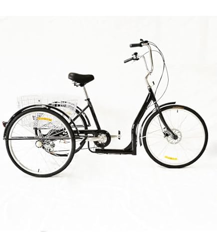 Tenddya 20 Zoll 7-Gang Falttrike - Dreirad Für Erwachsene Mit Einkaufskorb