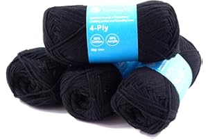 Yarntastic 50g x 4 Balls in a Pack, 4 Ply Yarn, 16 Wraps per inch (About 2.5cm), 60% Cotton 40% Acrylic Blended, 43 Colour Choices; for Knitting, Crochet, Amigurumi, Baby Blanket, Clothing and Others
