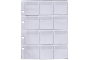 LARIUS GROUP 5 x Münzhüllen Münzalbum Münzblätter, 26 – 35-41 - 58 mm Ø verschiedene Größen, Für Münzen, Gedenkmünzen, z.B. 2 EURO Münzen (12 Fächer – bis 58 mm Ø)