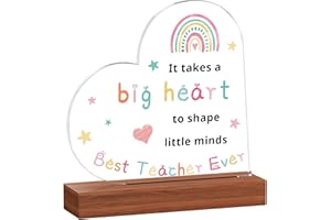 Blumuze Teacher Gifts for Women Men, Heart-Shaped Acrylic Sign Gifts for Teachers, Thank You Gifts for Teacher, Birthday Christmas Gifts for Teachers, Appreciation Gifts for Teachers