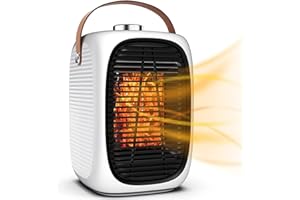 Dufuso - 800W/1300W Stufetta elettrica silenziosa a basso consumo con termoventilatore per soggiorno, ufficio, cameretta, stufa elettrica basso consumo (bianco)