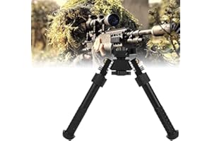 Boaby Bipiede di Tiro V8, Supporto per Fucile CNC Girevole A 360 Gradi Piedini Pieghevoli per Esterni Qd Tactical Picatinny Heavy Duty Standing Stand, per Guida Regolabile da 20-23 Mm