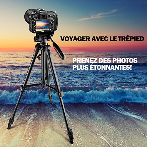 BPS Support Tr  pied Cam  ra ultral  ger de Voyage Hauteur 157cm Max Universel en Aluminium d   Alliage pour Appareil Photo ou Cam  scope Canon Nikon Sony etc avec Sac de Transport     Photographie ou Vid  o
