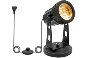 LAM(MS)PEN 3W Foco LED interiores blanco cálido COB Con pica de tierra interruptor manual Foco para plantas de interior 3000K 300LM IP20 con cable de 1,8m con enchufe para Paisaje, Árboles, Plantas, Césped