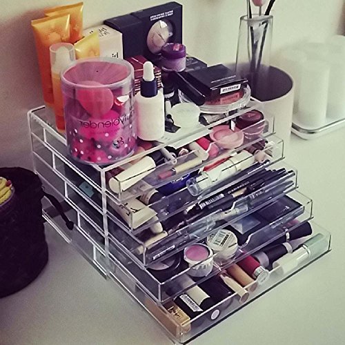 Homdox Acryl Kosmetikorganizer Transparent Make-up Kosmetik Schmuck Organizer Kosmetikschrank Aufbewahrung - 2