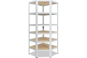 shelfplaza® 230x60x30cm HOME scaffale angolare metallo carichi pesanti bianco 6 ripiani/Scaffale metallo 145kg capacità carico/Mensola scaffale angolare/Scaffali in metallo per garage