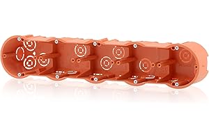 ‎INTRATEC 100% SHOPPING Unterputzdose 5fach Verbindungsdose tiefe Schalterdose Fräsloch Ø 68mm, Höhe 60mm, Orange IP30 650°C für die Geräte Montage, Ohne Schrauben