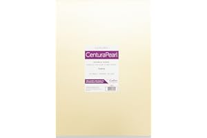 Crafters Companion Crafter's Companion Lusso Centura Carta Avorio Perlato A3 Bianca Confezione da 20, Cartoncino, White, 42 x 29.8 x 0.8 cm