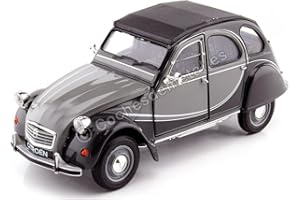 COCHESDEMETAL Compatible con Citroen 2CV 6 Charleston Gris/Negro 1:24 Welly 24009