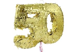 PLAYFLIP Pinata Zahl 50 Gold metallic 50. Geburtstag Party Spiel