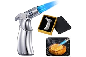 BMLIMITED BML Blow Torch for Cooking Refillable Soldering Torch Safety Lock Adjustable Flame Kitchen Torch for Creme Brulee Desserts Baking DIY Soldering