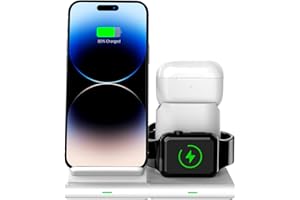 Ładowarka bezprzewodowa 3 w 1, stacja ładująca indukcyjna Hoidokly Szybka bezprzewodowa ładowarka QI 15 W Kompatybilna z iWatch SE/8/7/6/5/4/3/2, iPhone 14/14 Pro/13/12/11,