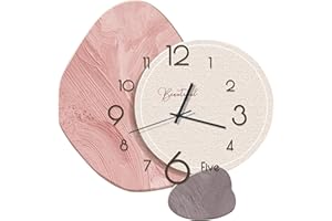 Ergocar Reloj De Pared, Silencioso Creativo, Moderno Porcelana Cristalina Estilo Nórdico, Decoración Batería para Escuela, Sala Estar, Cocina, Oficina